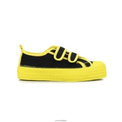 s.m.kid velcro 60 noir/823 jaune HNJ8BP275 Novesta chaussures végétaliennes